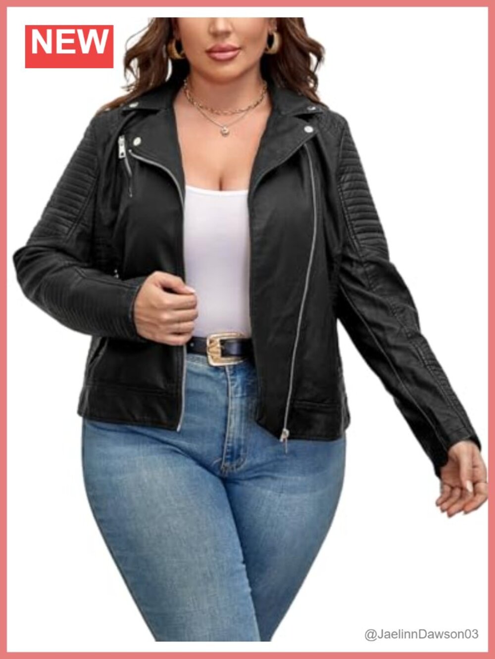 Plus Size Faux Leather Zip Up Moto Jacket Asymmetrical Biker Coat